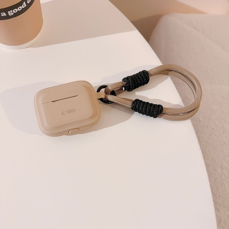 Tech-Protect Silicone Rope futrālis Apple AirPods Pro 1 / 2, Cafe Latte