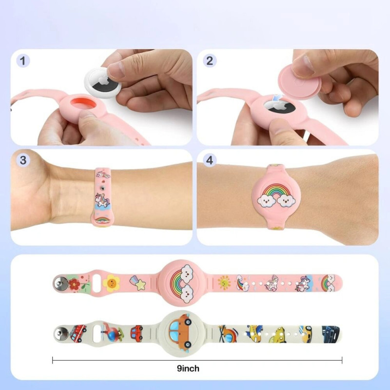 Tech-Protect Smooth Band bērnu aproce Apple AirTag 1 / 2, daudzkrāsaina (2 gab.)
