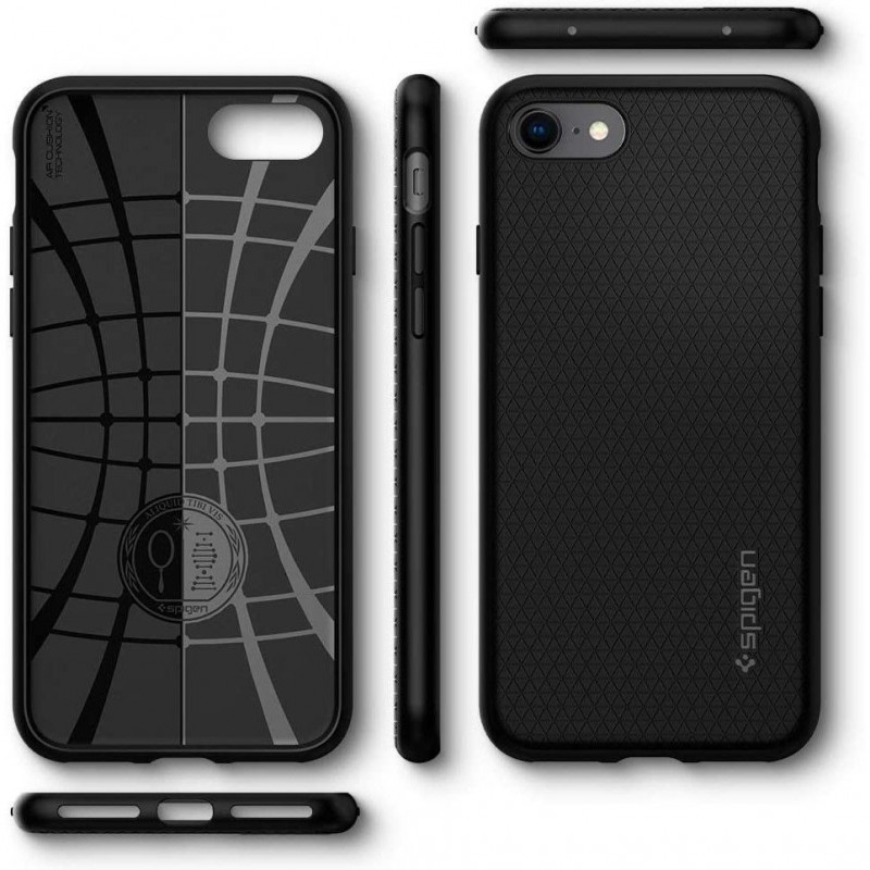 Spigen Liquid Air apvalks Apple iPhone SE 2022 / SE 2020 / 8 / 7, melns