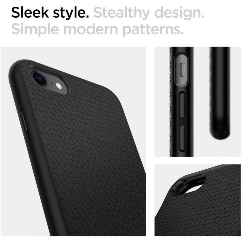 Spigen Liquid Air apvalks Apple iPhone SE 2022 / SE 2020 / 8 / 7, melns