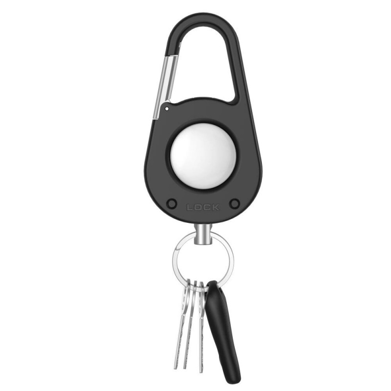 Tech-Protect Slidelock Carabiner atslēgu piekariņa maciņš Apple AirTag 1/2, melns