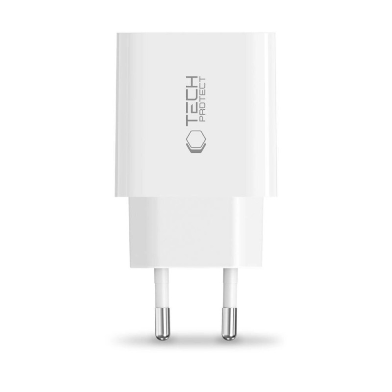 Tech-Protect NC20W 1 portu USB-C sienas lādētājs PD20W, balts