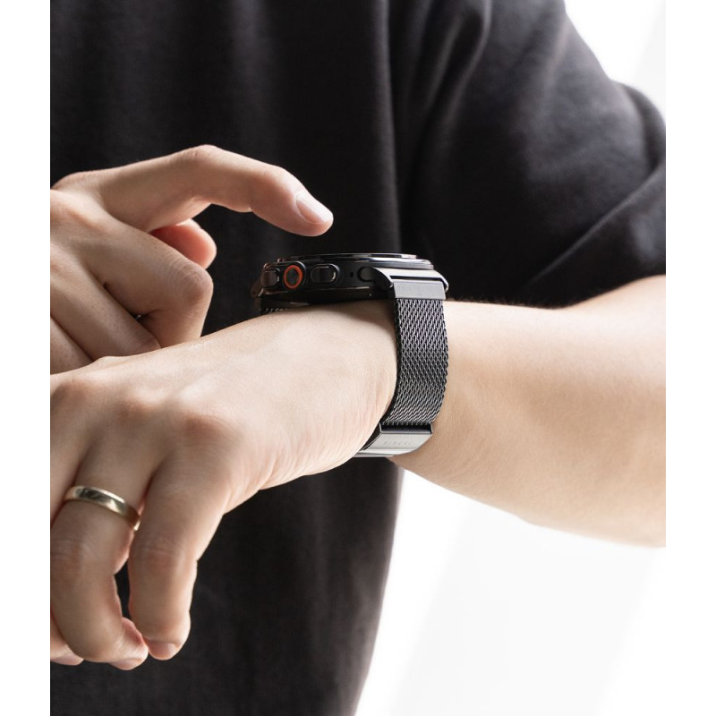 Ringke Metal One Mesh RGK12092 pulksteņa siksniņa Samsung Galaxy Watch Ultra 1 / 2 (2024-2026) 47 mm, melna