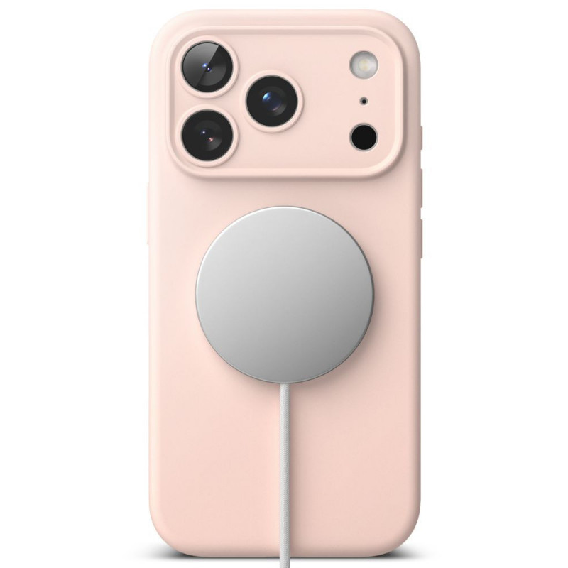 Ringke silikona magnētiskais MagSafe futrālis Apple iPhone 18 Pro, Pink Sand