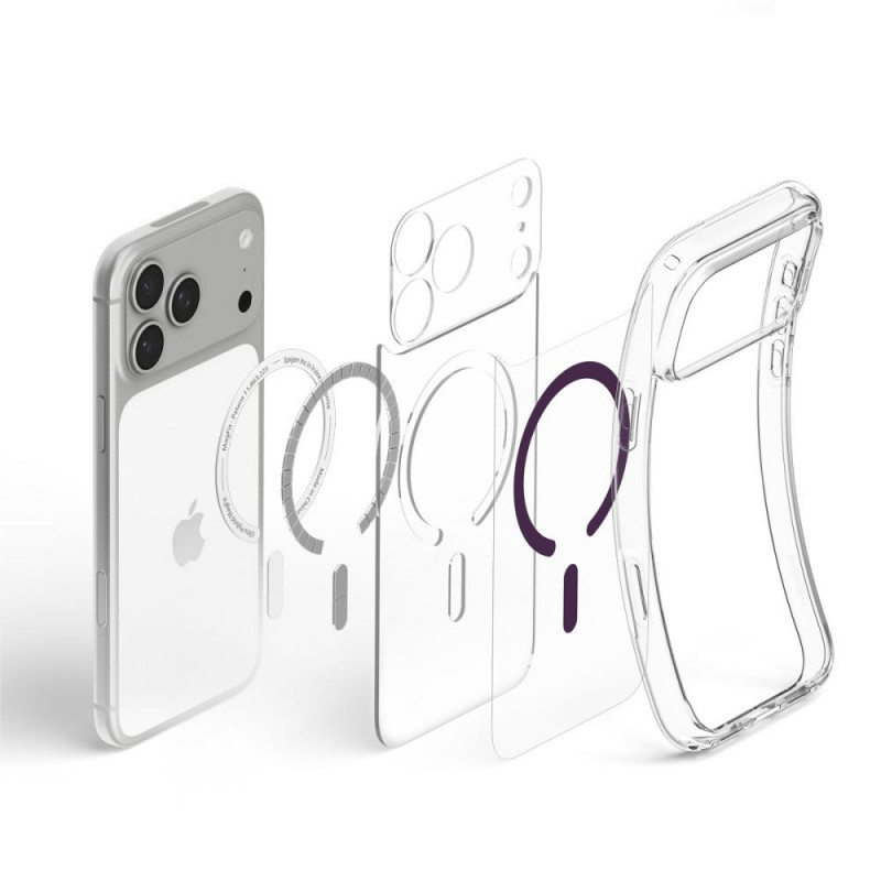 Spigen Ultra Hybrid MagSafe vāciņš Apple iPhone 17 Pro Max / 18 Pro Max, caurspīdīgs/bordo
