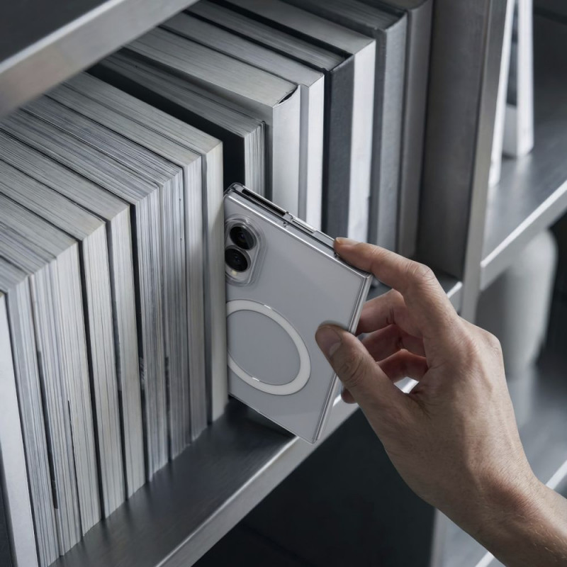 Spigen AirSkin MagSafe vāciņš Samsung Galaxy Z Fold 8, caurspīdīgs/balts