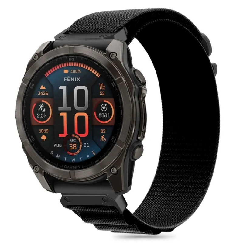 Tech-Protect Nylon Pro siksna Garmin Fenix 5 / 6 / 6 Pro / 7 / 8 (47 mm) / E, melna