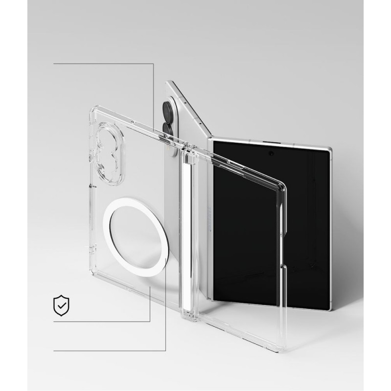 Ringke Fusion Flap Magnetic MagSafe vāciņš Samsung Galaxy Z Fold 8, caurspīdīgs