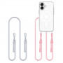 Tech-Protect FlexAir Chain MagSafe vāciņš Apple iPhone 16, caurspīdīgs, ar pelēku un rozā auklu