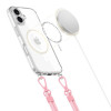 Tech-Protect FlexAir Chain MagSafe vāciņš Apple iPhone 16, caurspīdīgs, ar pelēku un rozā auklu
