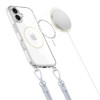 Tech-Protect FlexAir Chain MagSafe vāciņš Apple iPhone 16, caurspīdīgs, ar pelēku un rozā auklu