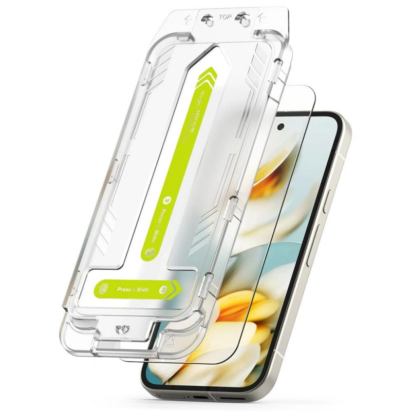Ringke Easy Slide rūdītais stikls Google Pixel 9a (2 gab.), caurspīdīgs