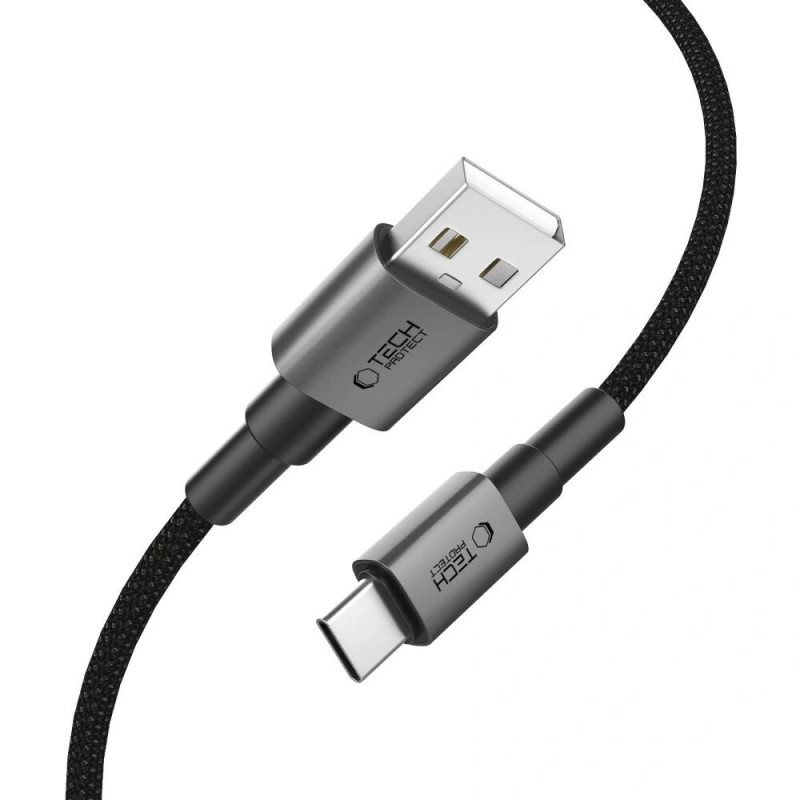 Tech-Protect Ultraboost DNA USB-A / USB-C kabelis 15W/3A 100 cm, Iron Grey