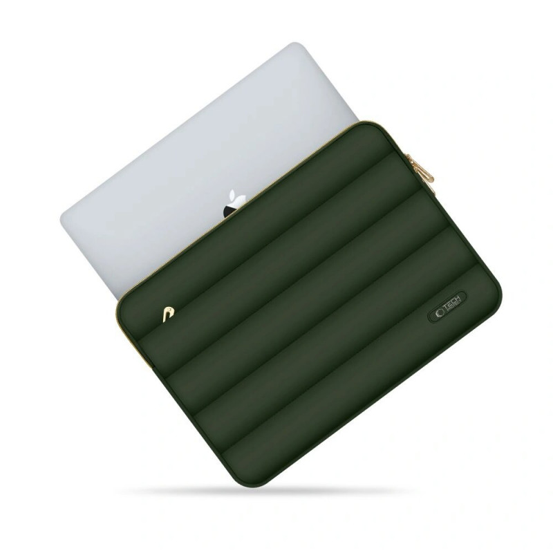 Tech-Protect Puffy portatīvā datora 15-16" maciņš ar piederumu somiņu, Army Green