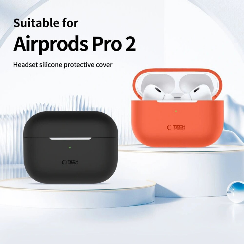 Tech-Protect silikona apvalks Apple AirPods Pro 1/2, neona oranžs