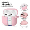 Tech-Protect Silicone Hook silikona futrālis Apple AirPods 3 ar karabīni, Dusty Pink