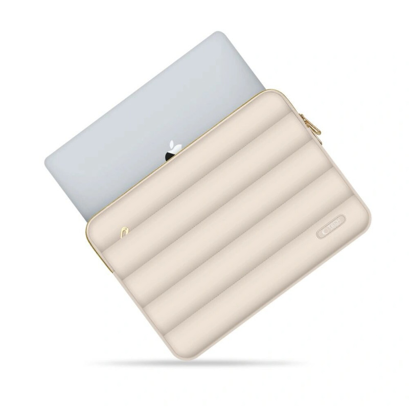 Tech-Protect Puffy portatīvā datora 13-14" maciņš ar piederumu somiņu, Sand