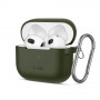 Tech-Protect Silicone Hook silikona maciņš Apple AirPods 3 ar karabīni, olīvu zaļš