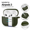 Tech-Protect Silicone Hook silikona maciņš Apple AirPods 3 ar karabīni, olīvu zaļš