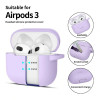 Tech-Protect Silicone Hook silikona maciņš Apple AirPods 3 ar karabīni, lavandas krāsā