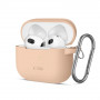 Tech-Protect Silicone Hook silikona maciņš Apple AirPods 3 ar karabīni, Caffe Latte