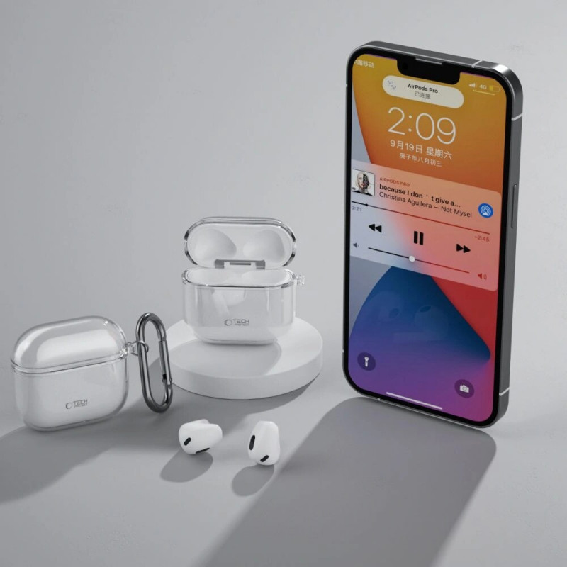 Tech-Protect Flexair vāciņš Apple AirPods 4, caurspīdīgs