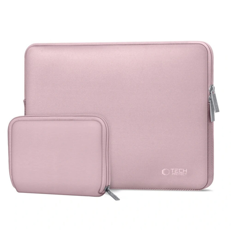 Tech-Protect NeoSlim portatīvā datora 15-16" futrālis ar piederumu somiņu, Dusty Rose