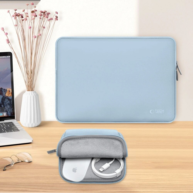 Tech-Protect NeoSlim portatīvā datora 13-14" futrālis ar piederumu somiņu, Winter Blue