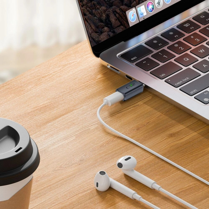 Tech-Protect UltraBoost USB-C uz Lightning audio adapteris, pelēks
