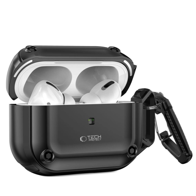 Tech-Protect Rough Hook maciņš ar karabīni Apple AirPods Pro 1 / 2, melns