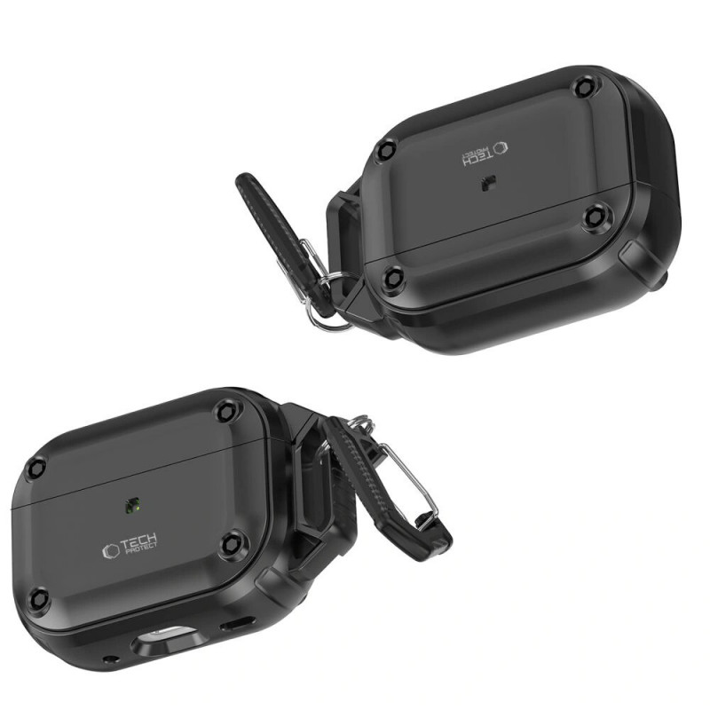 Tech-Protect Rough Hook maciņš ar karabīni Apple AirPods Pro 1 / 2, melns