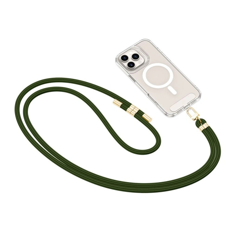 Tech-Protect C7S Rope Crossbody telefona siksniņa, Hunter Green/zelta