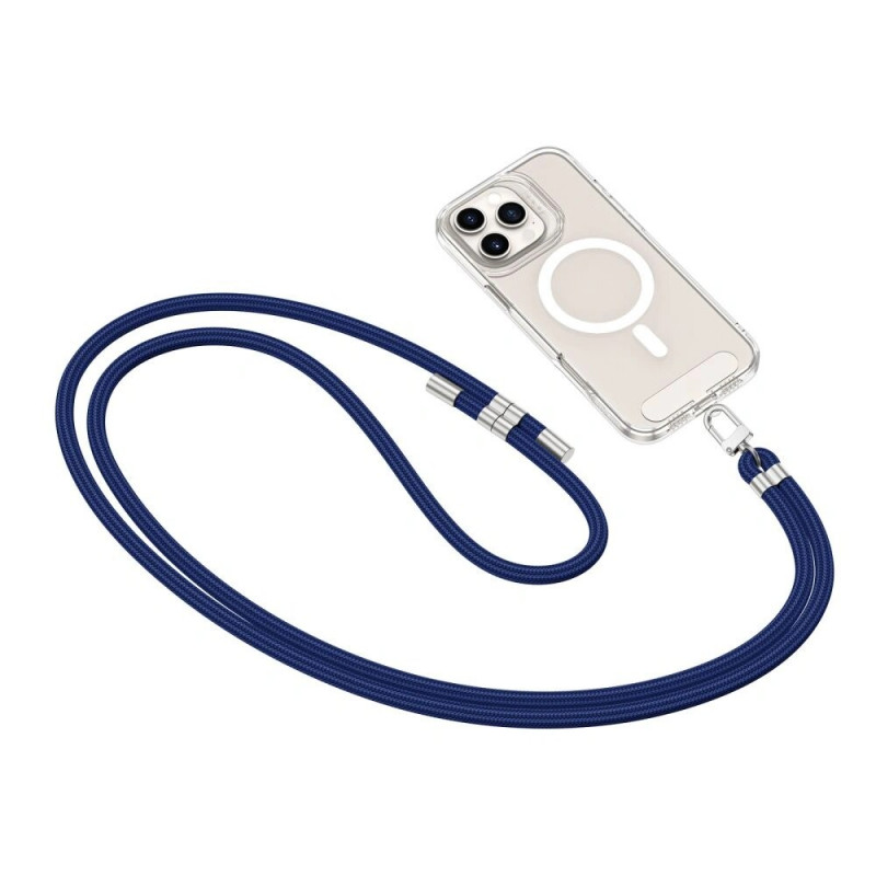 Tech-Protect C7S Rope Crossbody tālruņa siksniņa, Navy Blue/silver