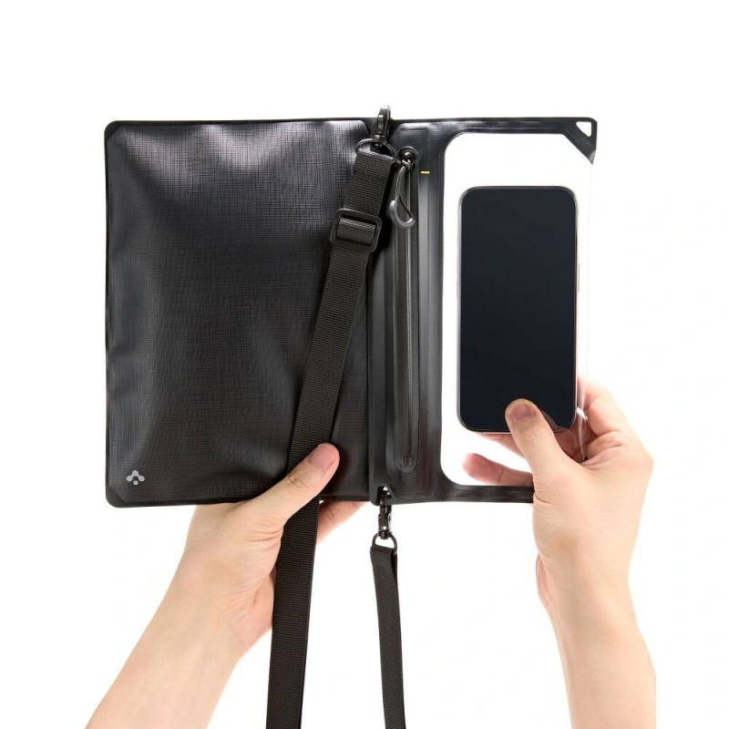 Spigen A640 universālā ūdensnecaurlaidīgā soma ar šķērssiksnu, melna