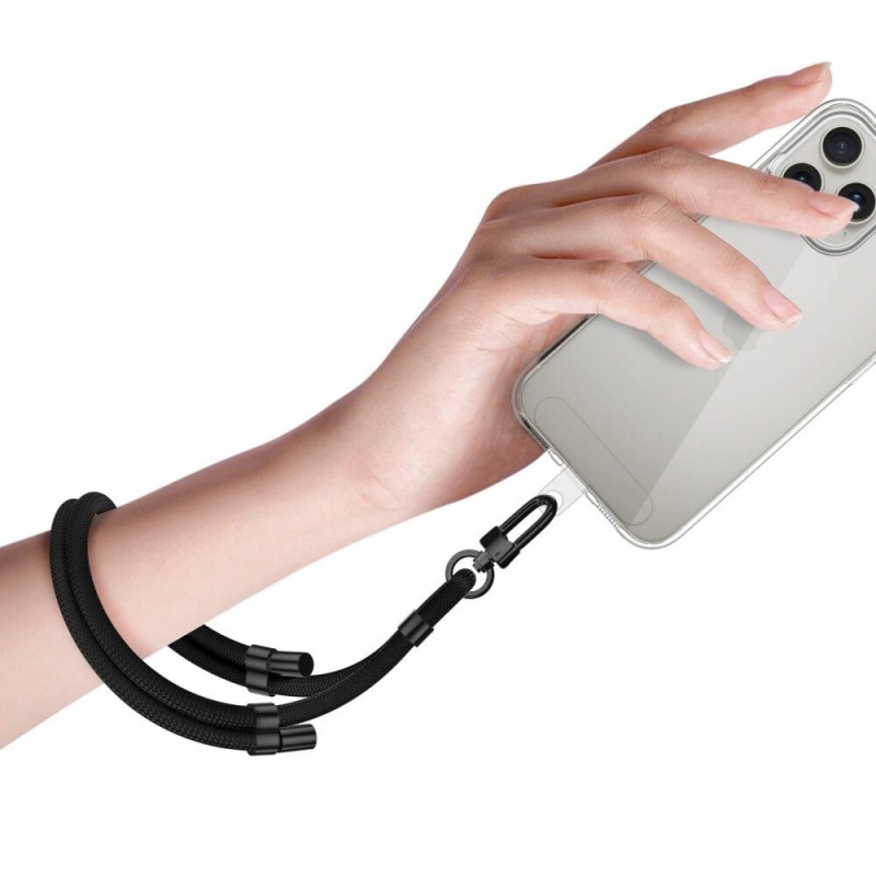 Tech-Protect C4S Rope plaukstas siksniņa telefonam, melna