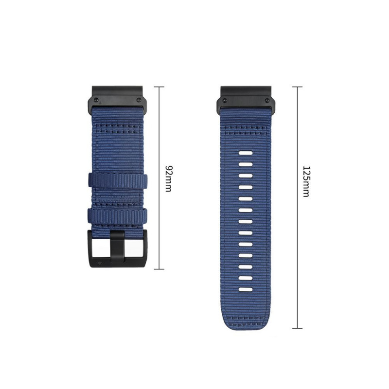 Tech-Protect Nylon Classic pulksteņa siksniņa Garmin Fenix 5X / 5X Plus / 6X / 6X Pro / 7X / 8 / 8 Pro / 9 / 9 Pro 47 mm, Midnight Navy