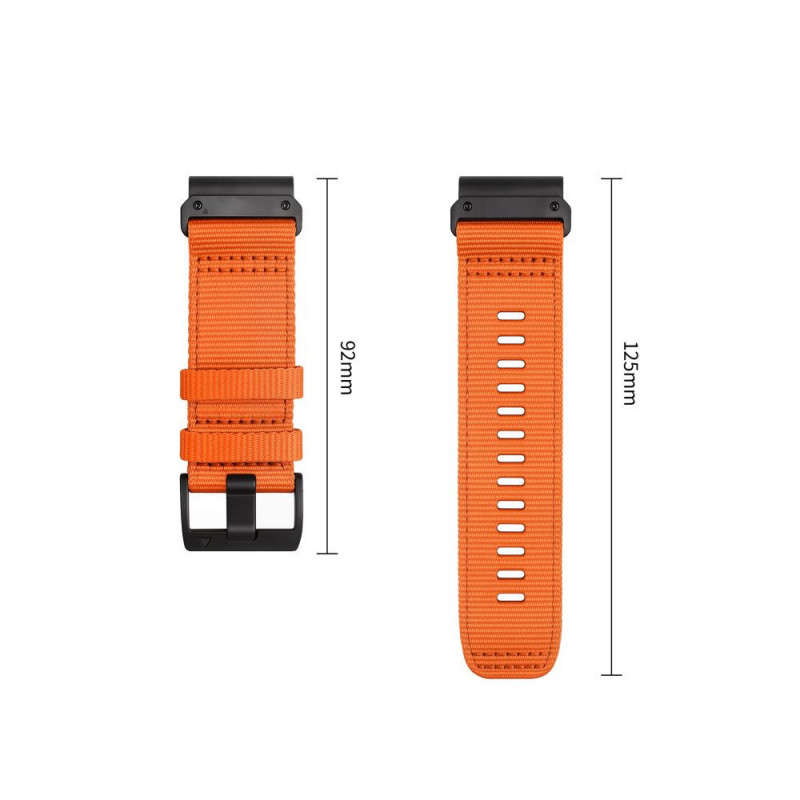 Tech-Protect Nylon Classic pulksteņa siksniņa Garmin Fenix 5X / 5X Plus / 6X / 6X Pro / 7X / 8 / 8 Pro / 9 / 9 Pro 47 mm, Signal Orange