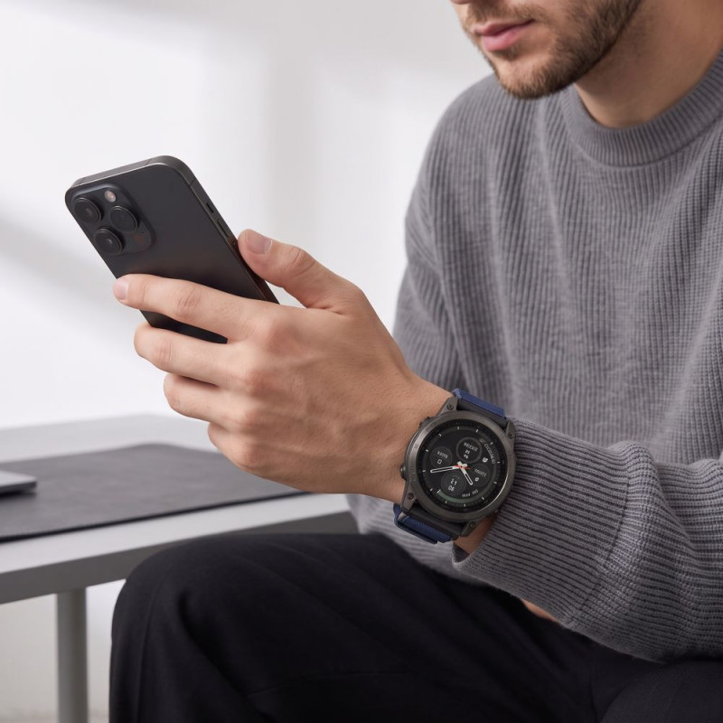 Tech-Protect Nylon Classic pulksteņa siksniņa Garmin Fenix 5X / 5X Plus / 6X / 6X Pro / 7X / 8 / 8 Pro / 9 / 9 Pro 51 mm, Midnight Navy