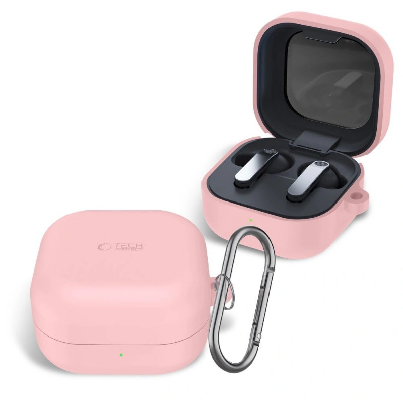 Tech-Protect silikona maciņš ar āķi Samsung Galaxy Buds 4 / 4 Pro, Dusty Pink