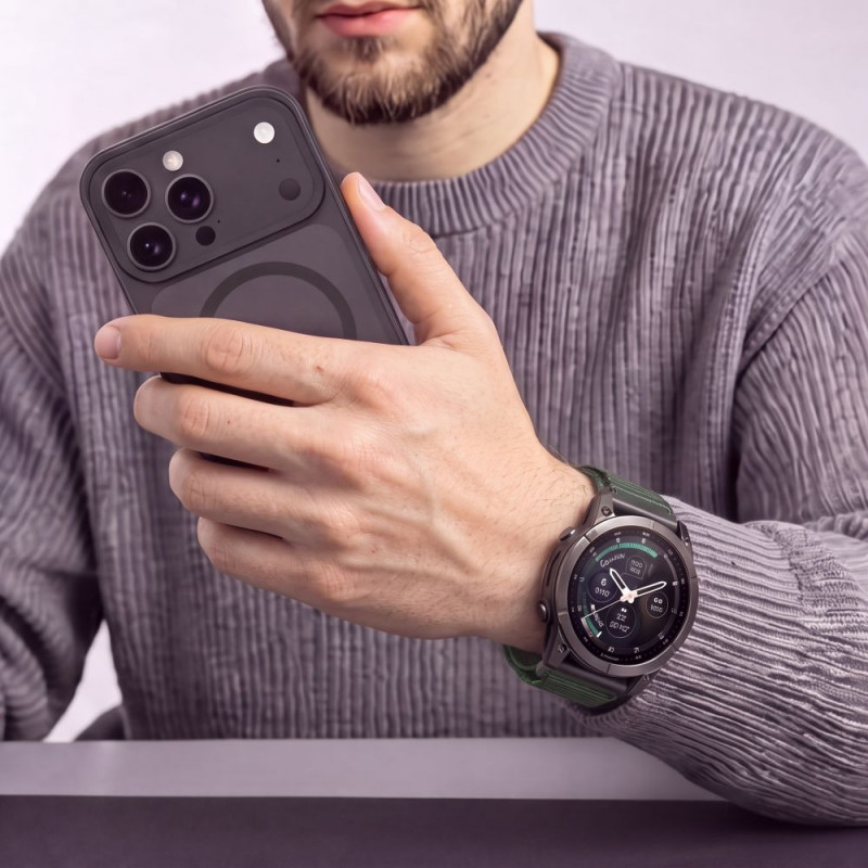 Tech-Protect Nylon Pro pulksteņa siksniņa Garmin Fenix 5X / 5X Plus / 6X / 6X Pro / 7X / 8 / 8 Pro / 9 / 9 Pro (47 mm), militāri zaļa