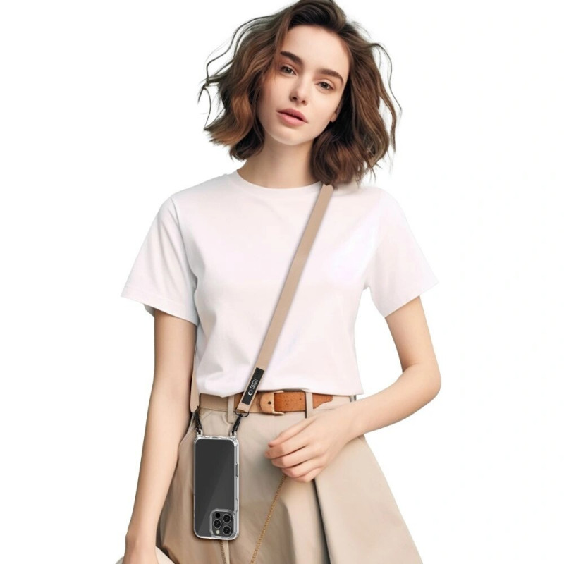 Tech-Protect C6S Rope Crossbody telefona aukla 2-in-1, Cosmic Latte (bēšs)