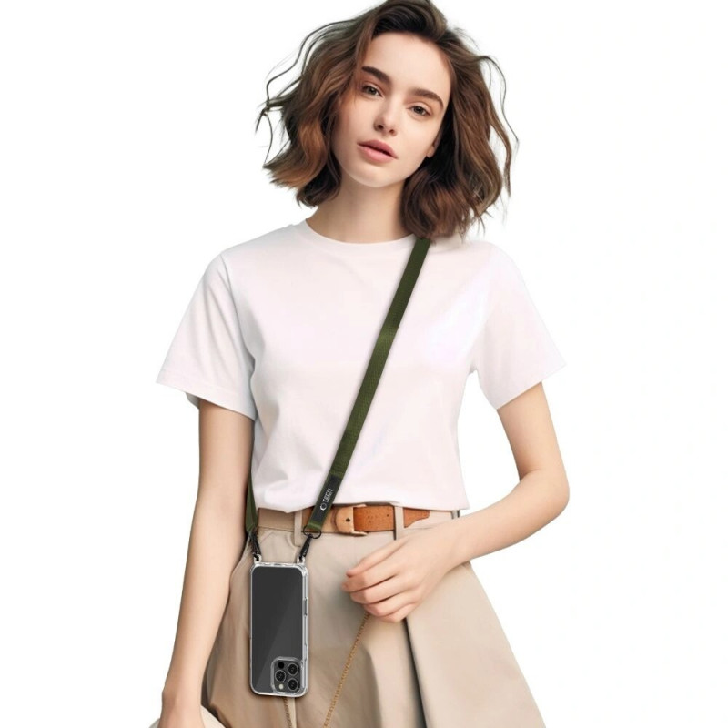 Tech-Protect C6S Rope Crossbody tālruņa aukla 2-in-1, Cargo Khaki (olīvu)