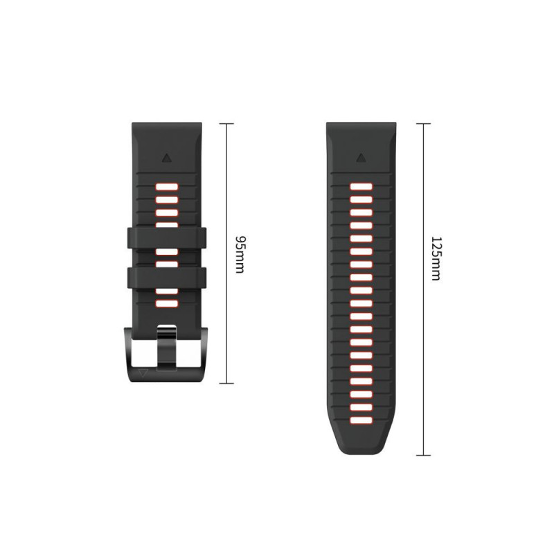 Tech-Protect Iconband Pro pulksteņa siksniņa Garmin Fenix 5X / 5X Plus / 6X / 6X Pro / 7X / 8 / 8 Pro / 9 / 9 Pro (47 mm), melna / sarkana