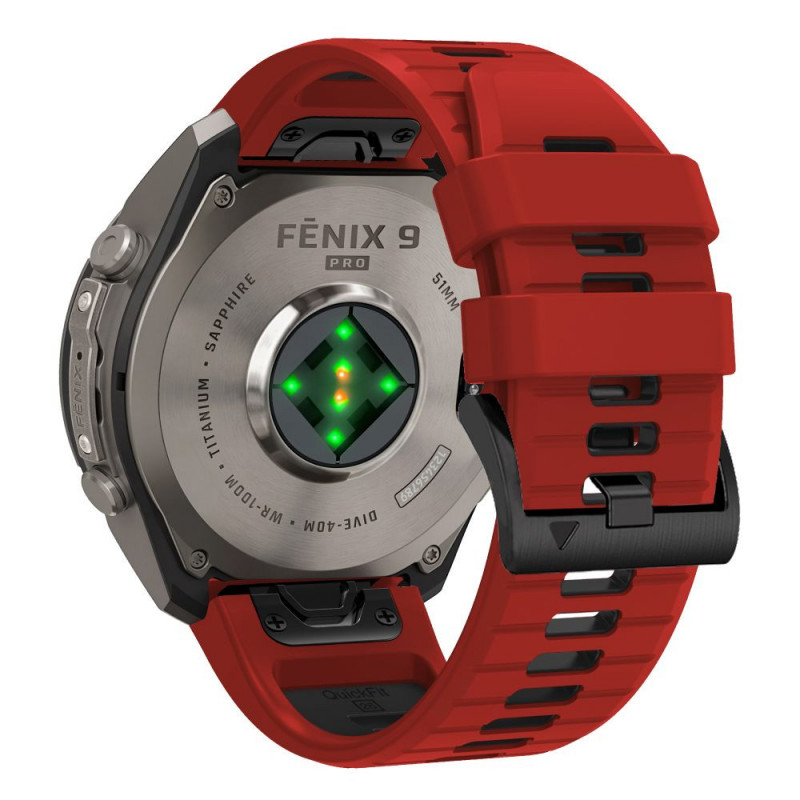 Tech-Protect Iconband Pro THP6050 pulksteņa siksna Garmin Fenix 5X / 5X Plus / 6X / 6X Pro / 7X / 8 / 8 Pro / 9 / 9 Pro (47 mm), sarkana / melna