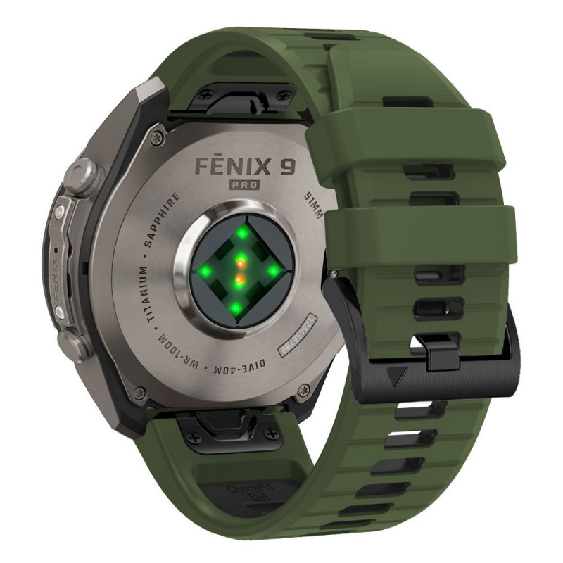 Tech-Protect Iconband Pro THP6041 pulksteņa siksniņa Garmin Fenix 5X / 5X Plus / 6X / 6X Pro / 7X / 8 / 8 Pro / 9 / 9 Pro (51 mm), zaļa / melna
