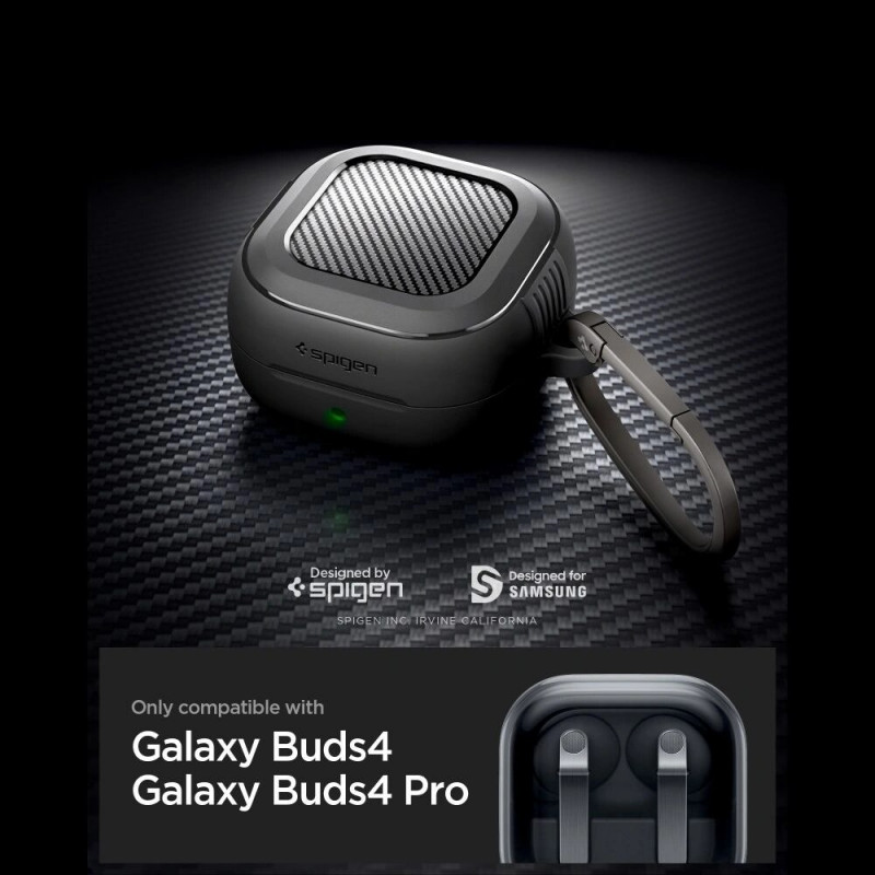 Spigen Rugged Armor maciņš Samsung Galaxy Buds 4 / 4 Pro, matēti melns
