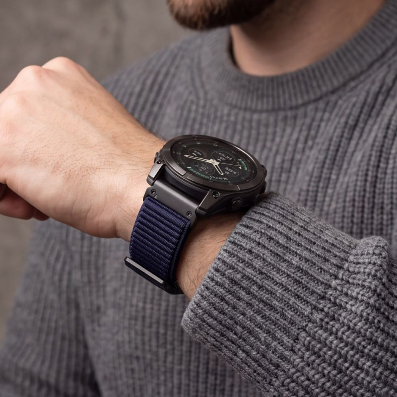 Tech-Protect NylonLoop THP6105 pulksteņa siksniņa Garmin Fenix 5X / 5X Plus / 6X / 6X Pro / 7X / 8 / 8 Pro / 9 / 9 Pro (51 mm), tumši zila