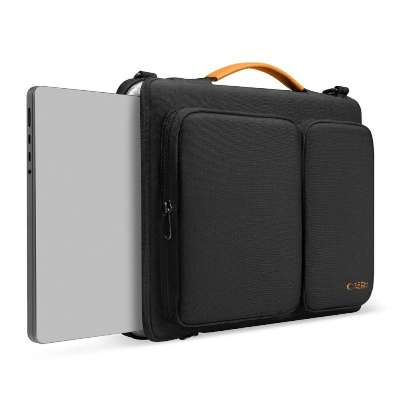 Tech-Protect Defender Bag THP4355 klēpjdatora soma 13-14", melna/oranža