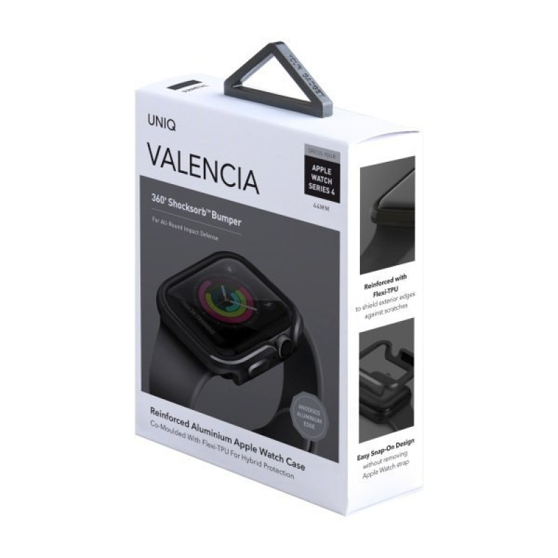 UNIQ Valencia korpuss Apple Watch Series 4/5/6/SE 44 mm, ieroču metāla pelēks