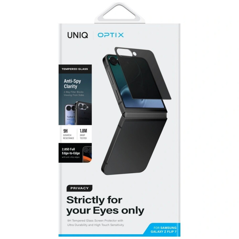 UNIQ Optix Privacy rūdītā stikla ekrāna aizsargplēve Samsung Galaxy Z Flip7